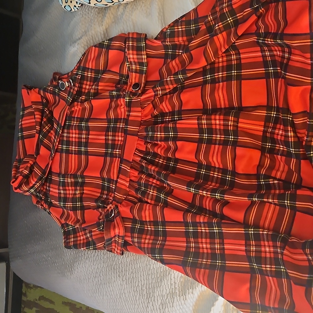 Plaid Red Sleeveless Dress